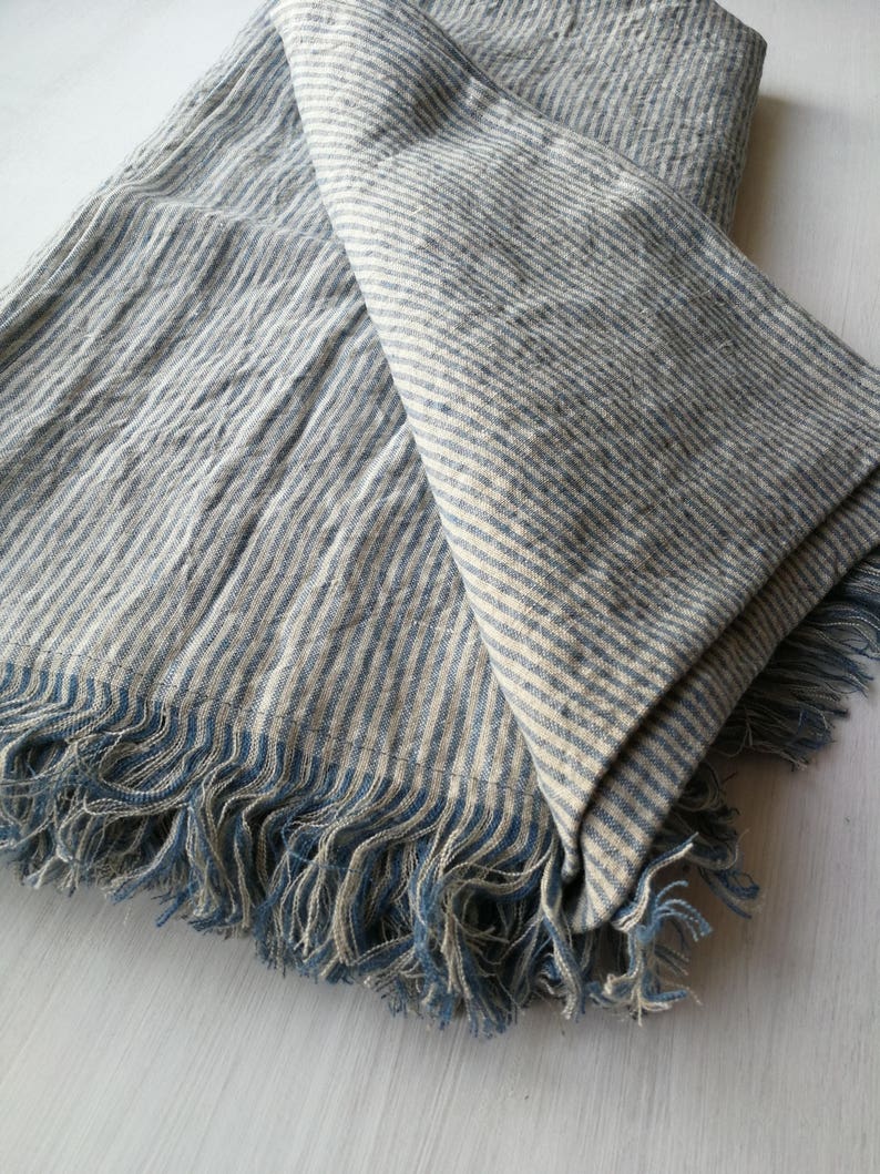 Linen Blanket Fringed Linen Blanket Linen Throw Flax Etsy Denmark