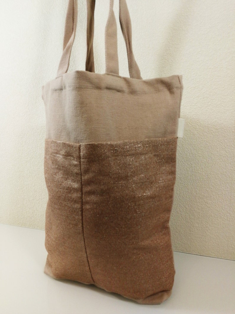 linen shoulder bag Linen shopping bag natural impregnated linen shopping bag tote bag with pockets linen tote bag organic linen bag