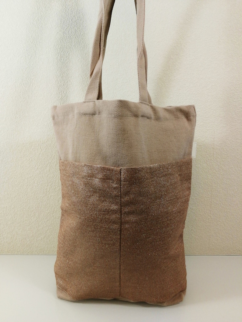 linen shoulder bag Linen shopping bag natural impregnated linen shopping bag tote bag with pockets linen tote bag organic linen bag
