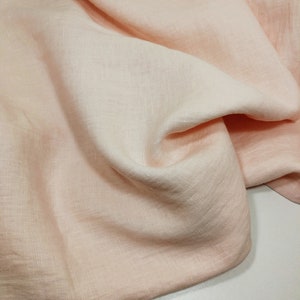 Softened pure linen fabric, pale pink linen, medium weight pre-washed linen, 190 GSM. Linen fabric by the meter, linen fabric by the yard image 3