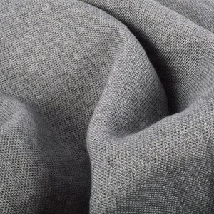 Tessuto ammorbidito in misto lana di lino, tessuto di lana di lino grigio chiaro di peso medio, 210 GSM, tessuto di lino lavato tagliato su misura, lino al metro