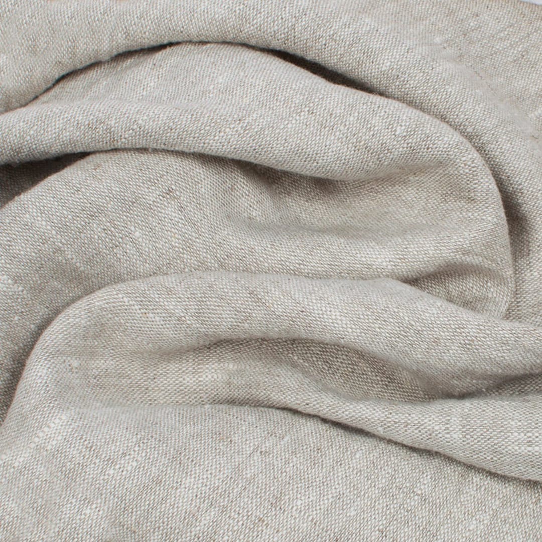 Softened Natural Linen Fabric, QUITE HEAVY Linen, 290 GSM, Washed Beige  White Melange Linen Fabric by the Meter, Linen Fabric by the Yard 