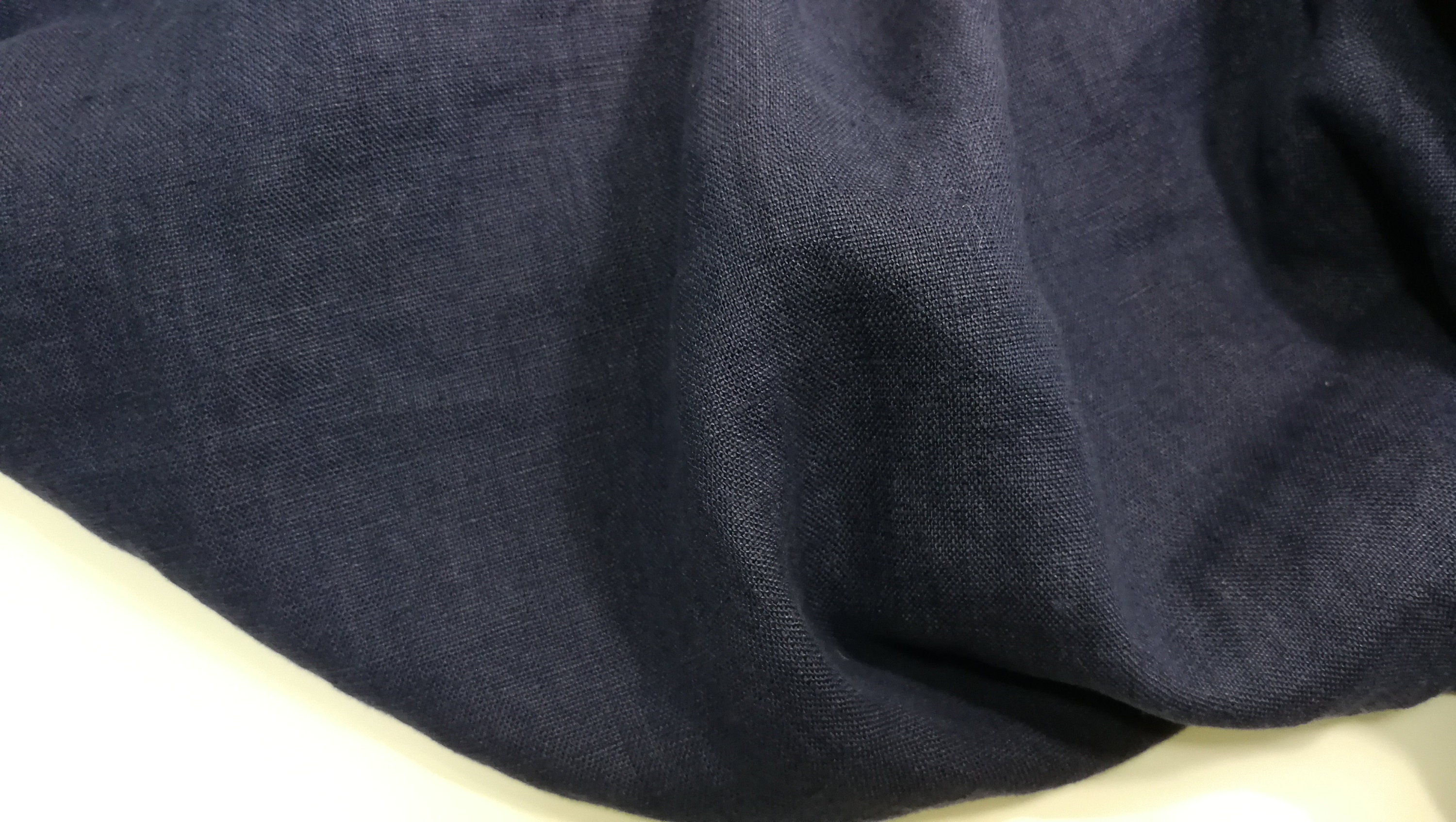 Linen Fabric, Washed Linen, 190gsm, Blue, Dark Blue Color. Linen Fabric ...