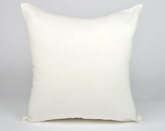 Linen cushion cover, Linen pillow cover, white linen pillow cover, off-white linen pillow case, zipped linen cushion cover, decorative cover