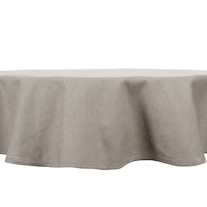 Linen tablecloth, round tablecloth, oval tablecloth, grey linen tablecloth, hemstitched linen tablecloth, wedding dinner kitchen tablecloth