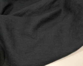 Softened linen fabric, dark grey color linen, washed linen for clothes, 190 GSM. Linen fabric by the meter, linen fabric by the yard
