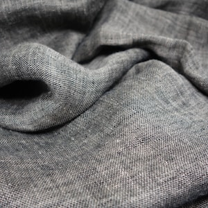 Tessuto di puro lino ammorbidito, lino beige nero double face, tessuto di lino organico lavato tagliato a misura, tessuto di lino al metro, 240 GSM