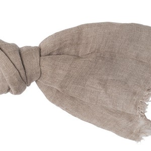 Bufanda de lino gris parduzco, chal de lino puro, bufanda de mujer, bufanda de hombre, bufanda ligera, bufanda suave, bufanda larga de lino, chal en caja de regalo, unisex