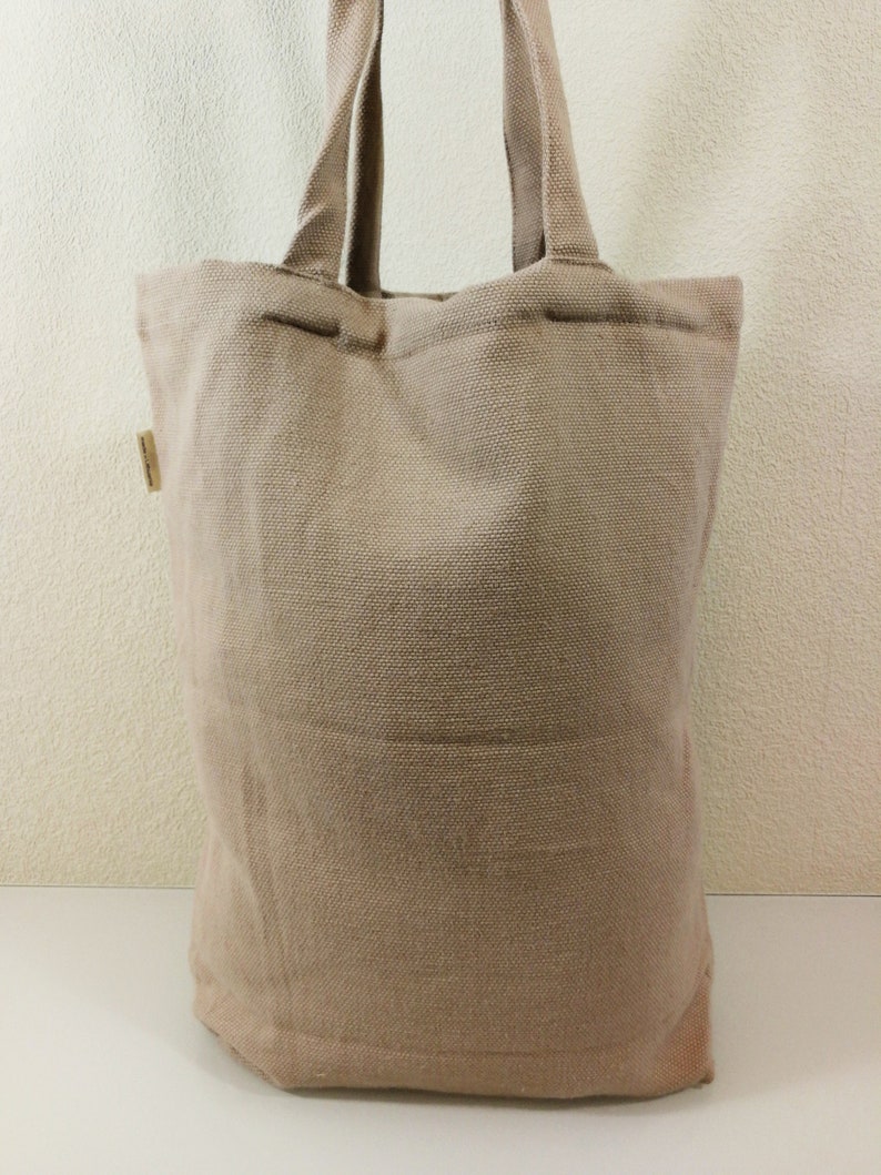 linen shoulder bag Linen shopping bag natural impregnated linen shopping bag tote bag with pockets linen tote bag organic linen bag
