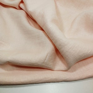 Softened pure linen fabric, pale pink linen, medium weight pre-washed linen, 190 GSM. Linen fabric by the meter, linen fabric by the yard image 4