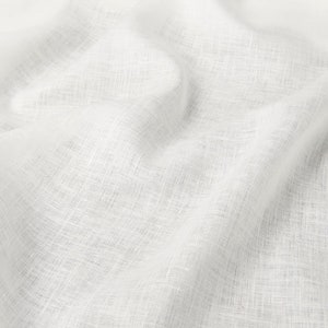 Softened white linen fabric, LIGHT WEIGHT thin white linen, 130 GSM, washed linen fabric by the meter, linen by the yard, linen for clothes