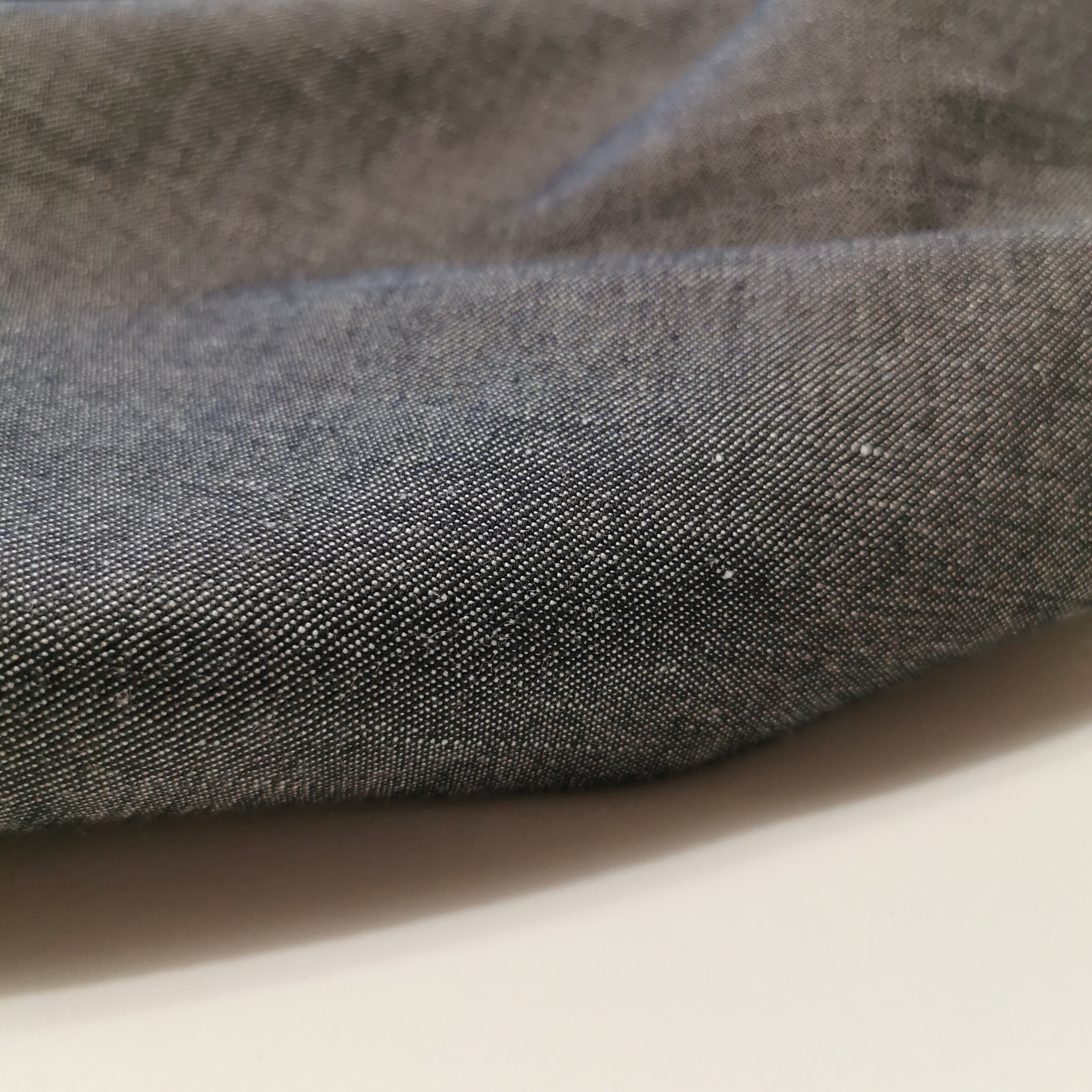 Softened linen cotton wool blend fabric medium weight denim Etsy