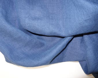 Linen fabric, washed linen, 190gsm, blue color. Linen fabric by the meters, linen by the yard