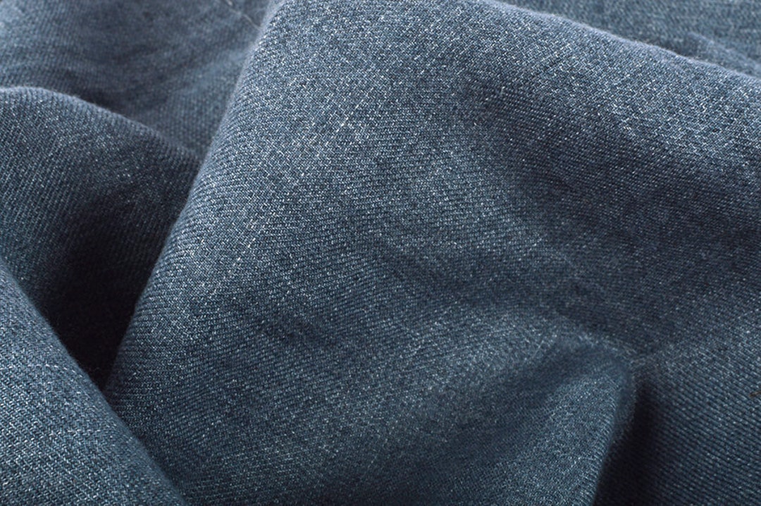 Softened Linen Wool Blend Fabric, Medium Weight Light Gray Linen