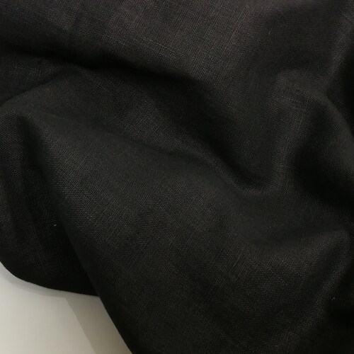 Linen Fabric Black Color Shades Fabric by the Yard or Meter Etsy