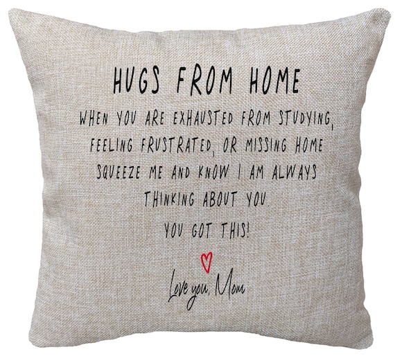 Personalized Hugs From Home Pillow Dorm Hugs From Home Pillow | Dorm Decor