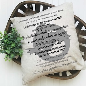 Ghostbusters Movie Quote Pillow, Ghostbusters Movie Decor, Ghostbusters Quotes, Ghostbusters Gift, Ghostbusters Poster,