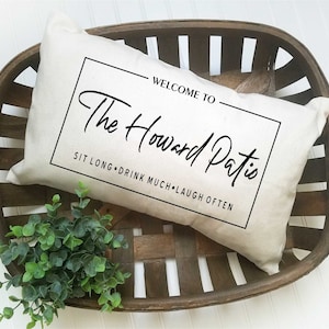 Personalized Welcome To The Patio Pillow, Patio Decoration Decor, Porch Decor, Outdoor Decor, Outdoor Living, Deck House Warming Gift