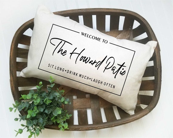 Outdoor welcome best sale pillow
