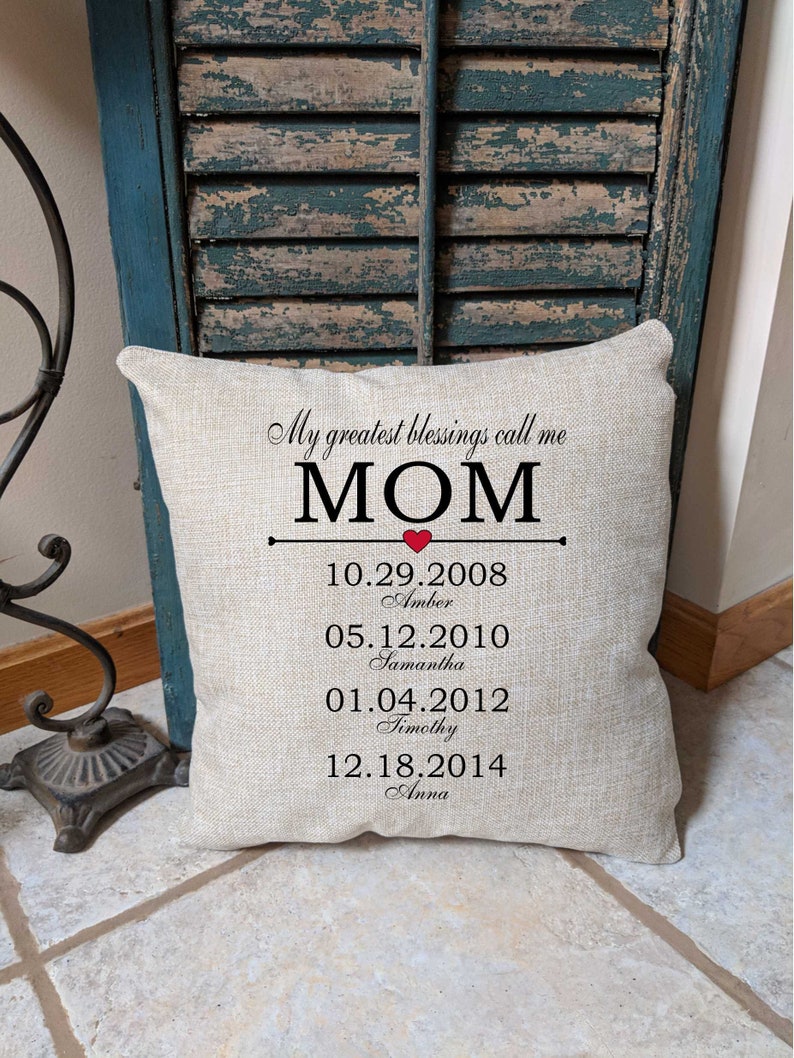 Personalized Mothers Day Pillow Birthday Gift for Mom Etsy