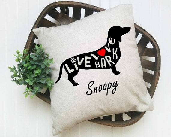 Personalized Dachshund Pillow, Dachshund Mom Pillow, Custom Doxie Pillow, Long Haired Dachshund Gift, Wiener Dog Pillow, Smooth Doxie