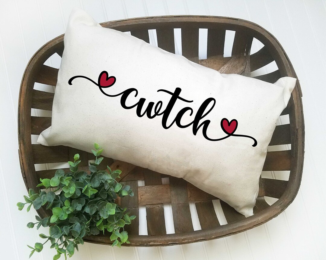 Welsh CWTCH Cuddle Pillow Welsh Gifts Cuddle in Welsh CWTCH Etsy