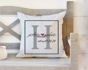 Wedding Gift, Wedding Date Pillow, Established Date Pillow, Newlywed Gift, Engagement Gift, Established Date Gift, Anniversary Gift for Wife