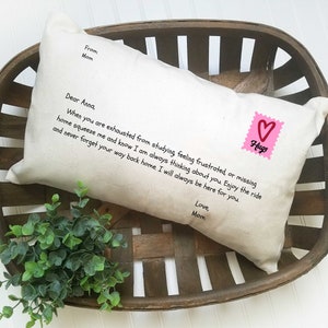 Custom Dorm Decor, Dorm Room Pillow, College Dorm Gift From Mom, College Gift, Hugs From Home Pillow, Gift for Daughter, Going Away Gift