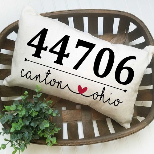 Zip Code Pillow Cover City Pillow Real Estate Closing Gift Etsy