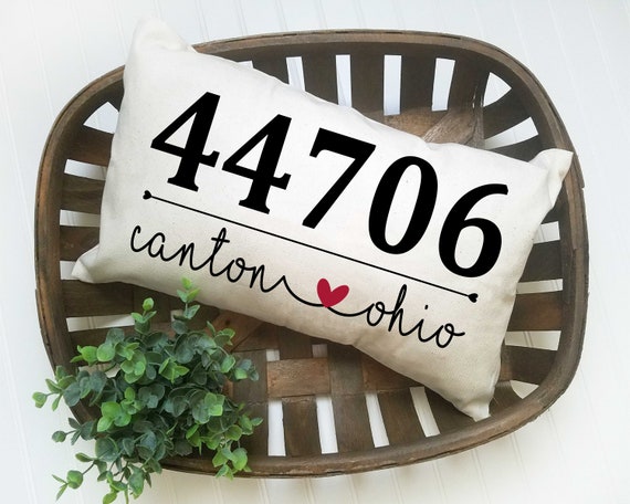 etsy zip code pillow