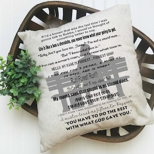Forrest Gump Movie Quote Pillow, Forrest Gump Movie Decor, Forrest Gump Quotes, Forrest Gump Gift, Forrest Gump Poster, Run Forrest Run