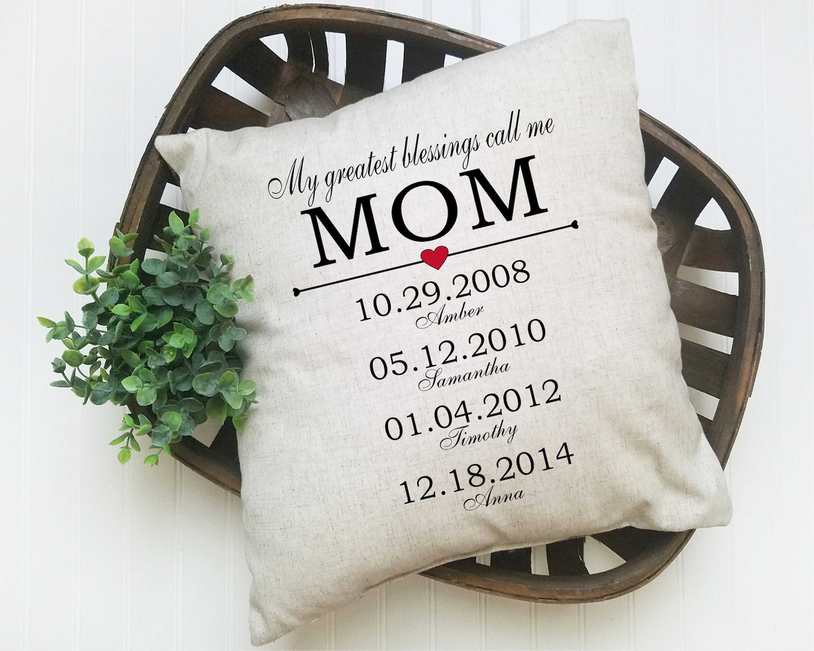 Personalized Mothers Day Pillow Birthday Gift for Mom Etsy