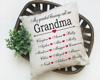 Birthday Gift for Grandma, Gift For Nana, Gift for Nana, Custom Nana Gift, Grandkids Pillow, Gift for Grandma, Gifts For Mimi, Grandma Gift