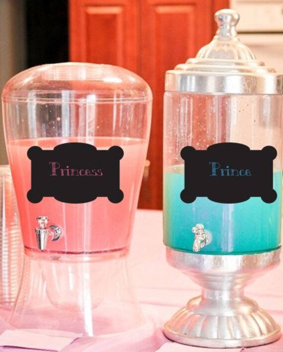 Princess Prince Chalkboard Style Digital Gender Reveal Etsy