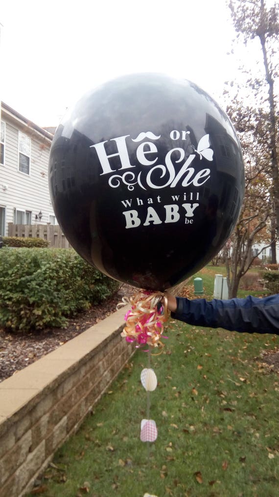 SISTER OR BROTHER 3 Feet 36 /" He or She BABY SHOWER GENDER REVEAL POP BALLOON