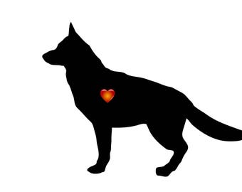 Dog Silhouette German Shepherd Cross Stitch Pattern