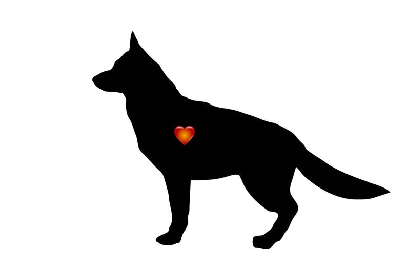 Dog Silhouette German Shepherd Cross Stitch Pattern image 1