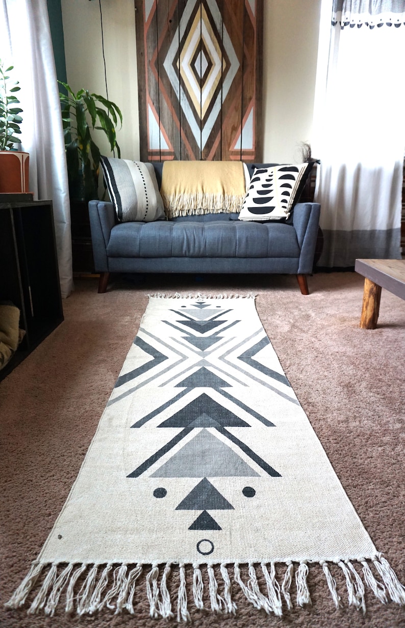 Expansion Rug. Organic Cotton Woven Block Printed Yoga Rug Etsy