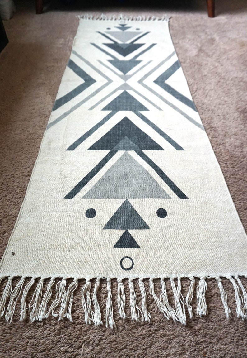 Expansion Rug. Organic Cotton Woven Block Printed Yoga Rug Etsy
