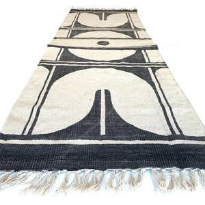 Arc Yoga, runner, accent Rug organic cotton block printed 6' x 2'