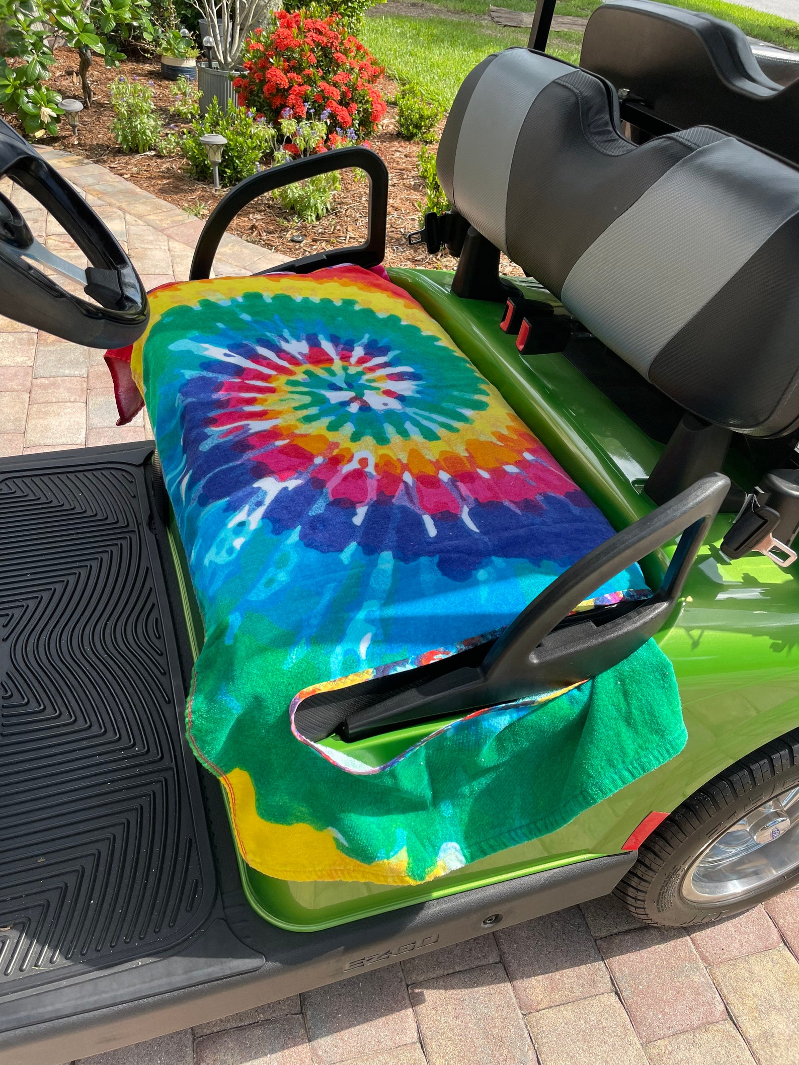Golf Cart Seat Cover Terry Cloth Bright Colored Tie Dye | Etsy