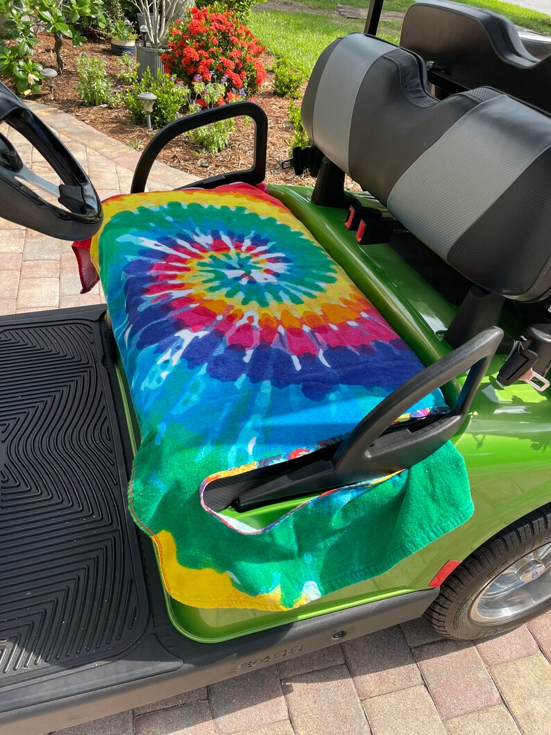 Golf Cart Seat Cover Terry Cloth Bright Colored Tie Dye Etsy