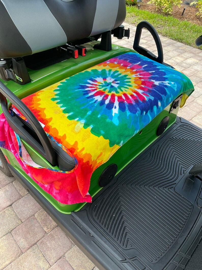 Golf Cart Seat Cover Terry Cloth Bright Colored Tie Dye | Etsy