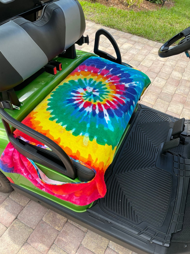 Golf Cart Seat Cover Terry Cloth Bright Colored Tie Dye Etsy
