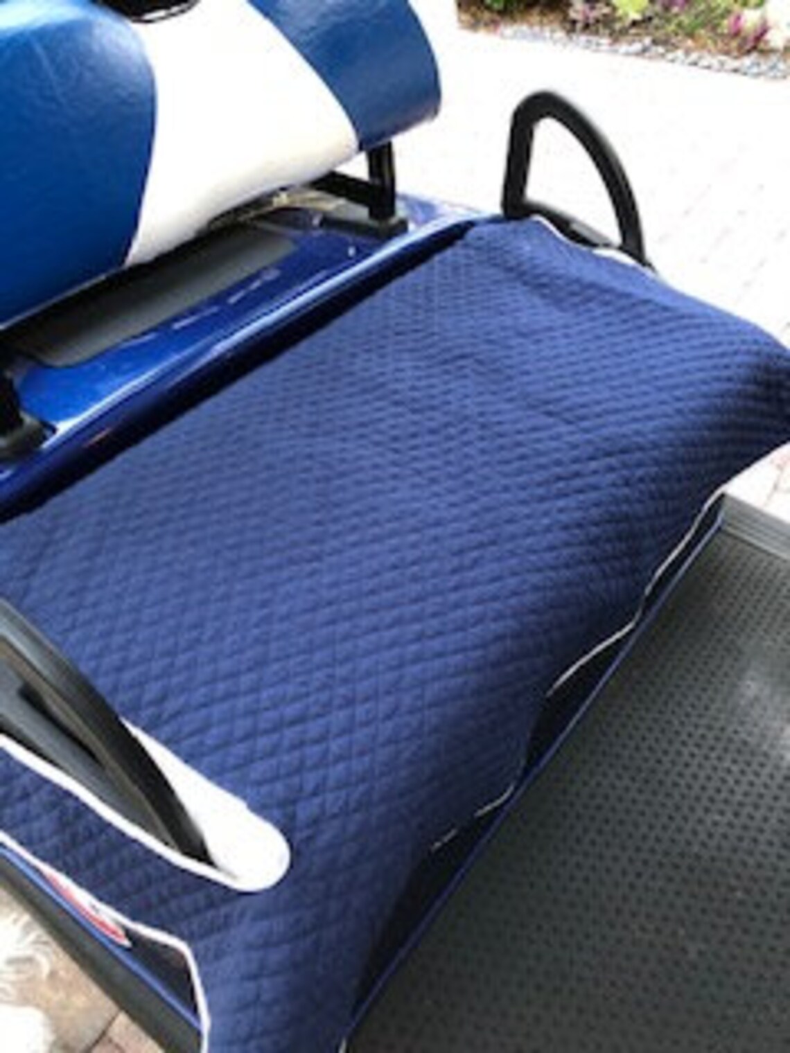 Golf Cart Seat Cover Navy Blue Quilted Cotton Material Etsy
