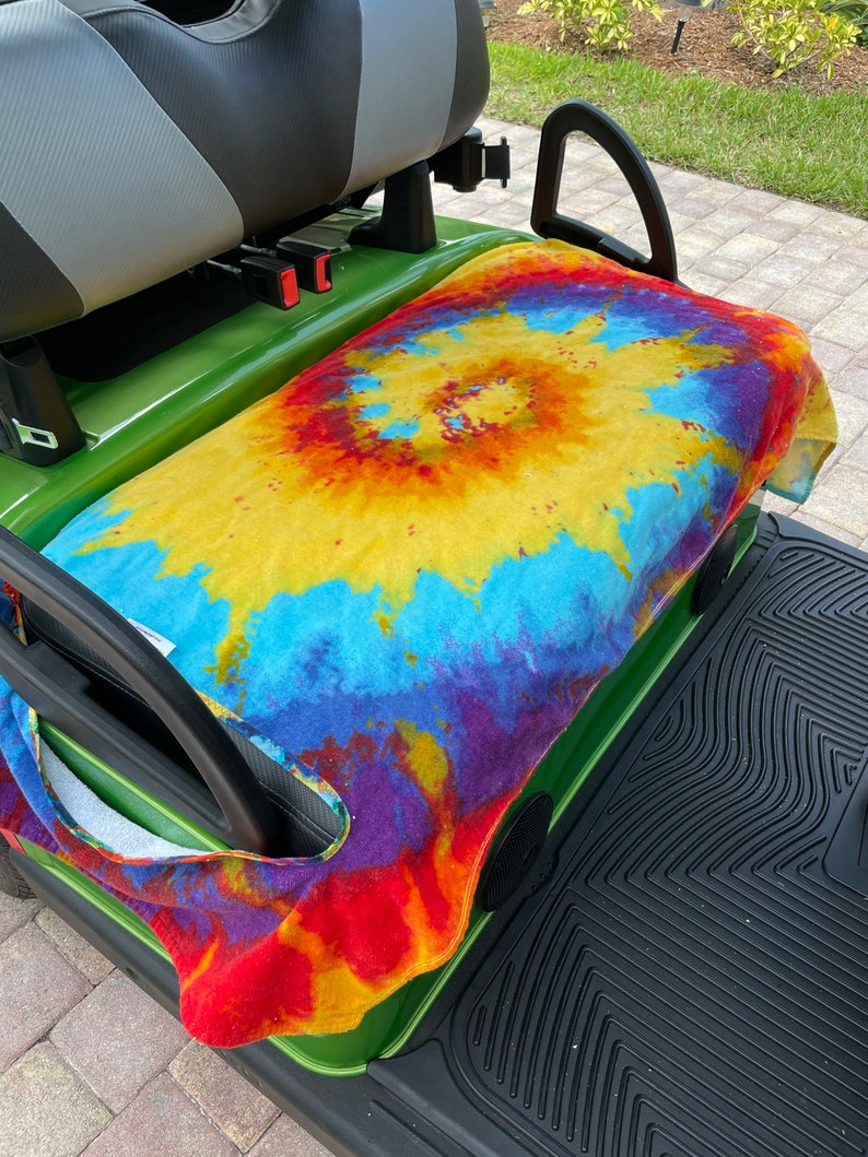 Golf Cart Seat Cover Tie Dye Terry Cloth Cover Etsy