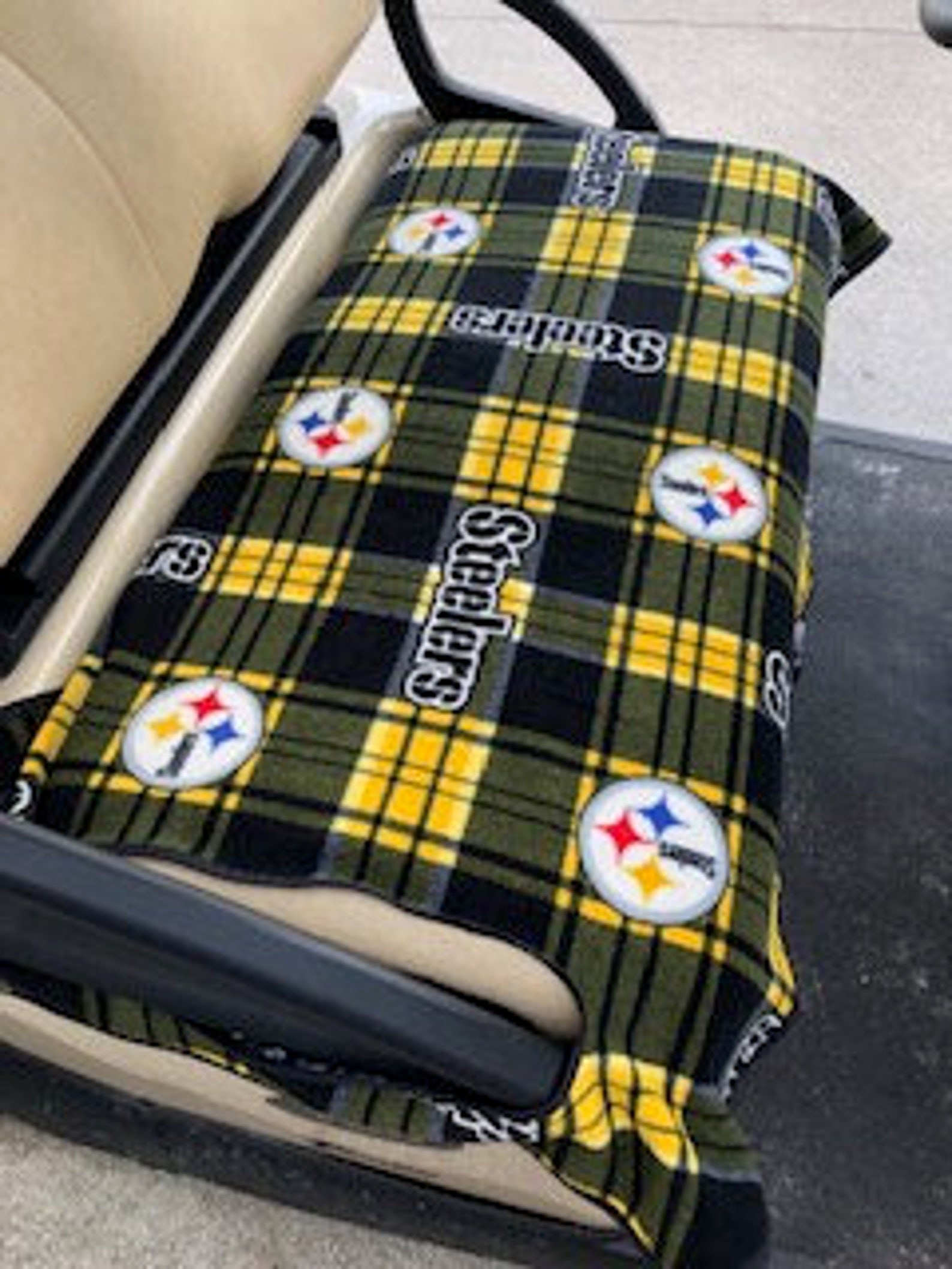 Golf Cart Seat Cover Pittsburgh Steelers Fleece Etsy