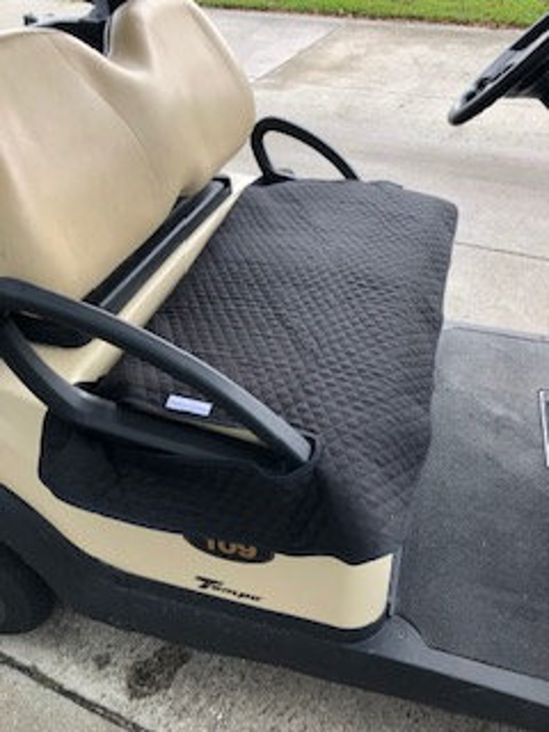 Golf Cart Seat Cover Black Quilted Cotton Material Etsy