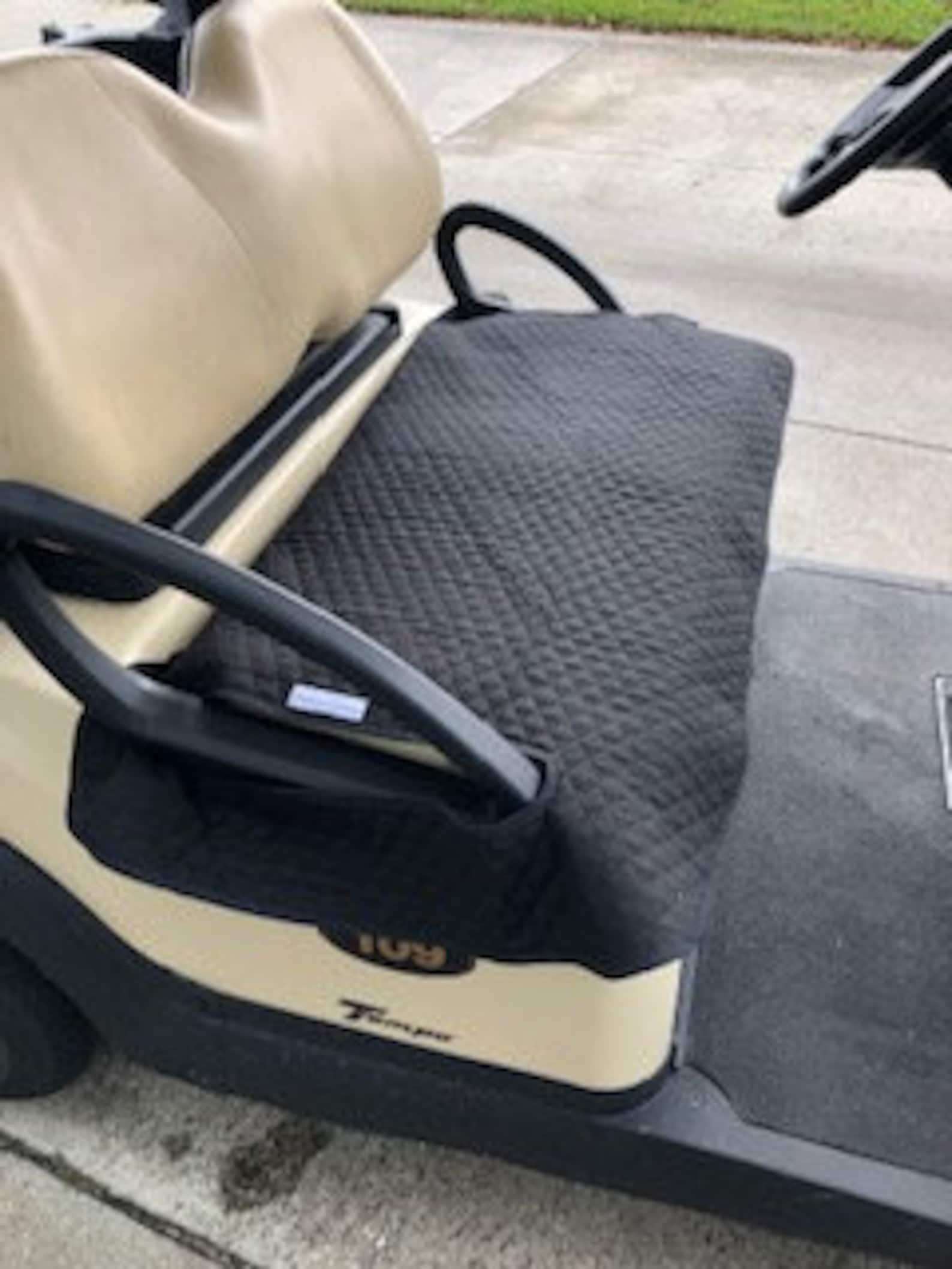 Golf Cart Seat Cover Black Quilted Cotton Material Etsy