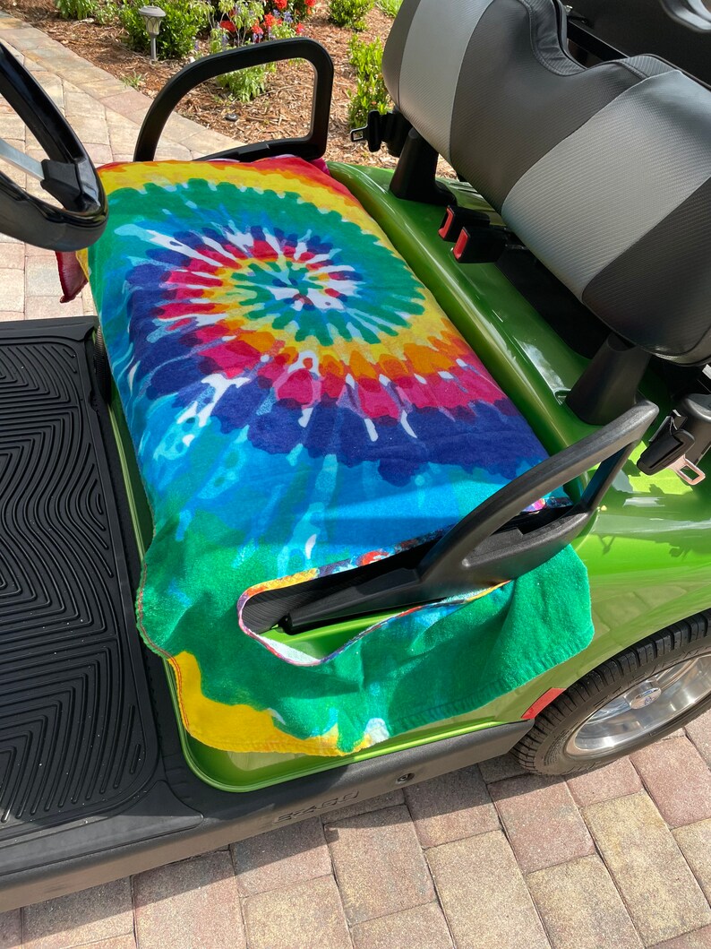 Golf Cart Seat Cover Terry Cloth Bright Colored Tie Dye Etsy